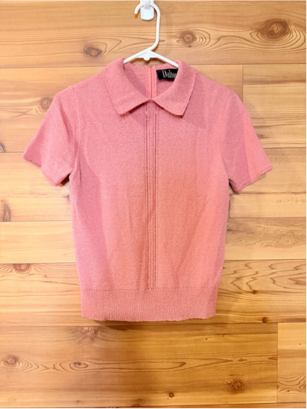 Dalton vintage union made short sleeve knit sweater polo in a dusty rose size 8 - Picture 2 of 9